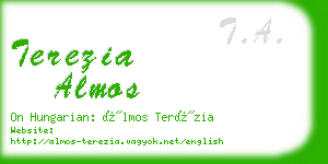 terezia almos business card